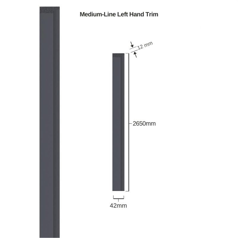 Anthracite Linerio Trim - Medium-Line Left Hand Trim