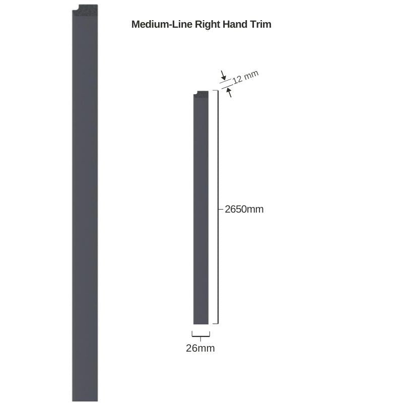 Anthracite Linerio Trim - Medium-Line Right Hand Trim