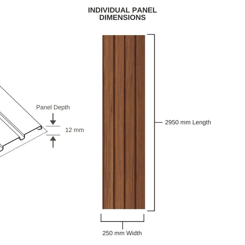 Fronto Slat Wall Panels - Walnut 2650mm